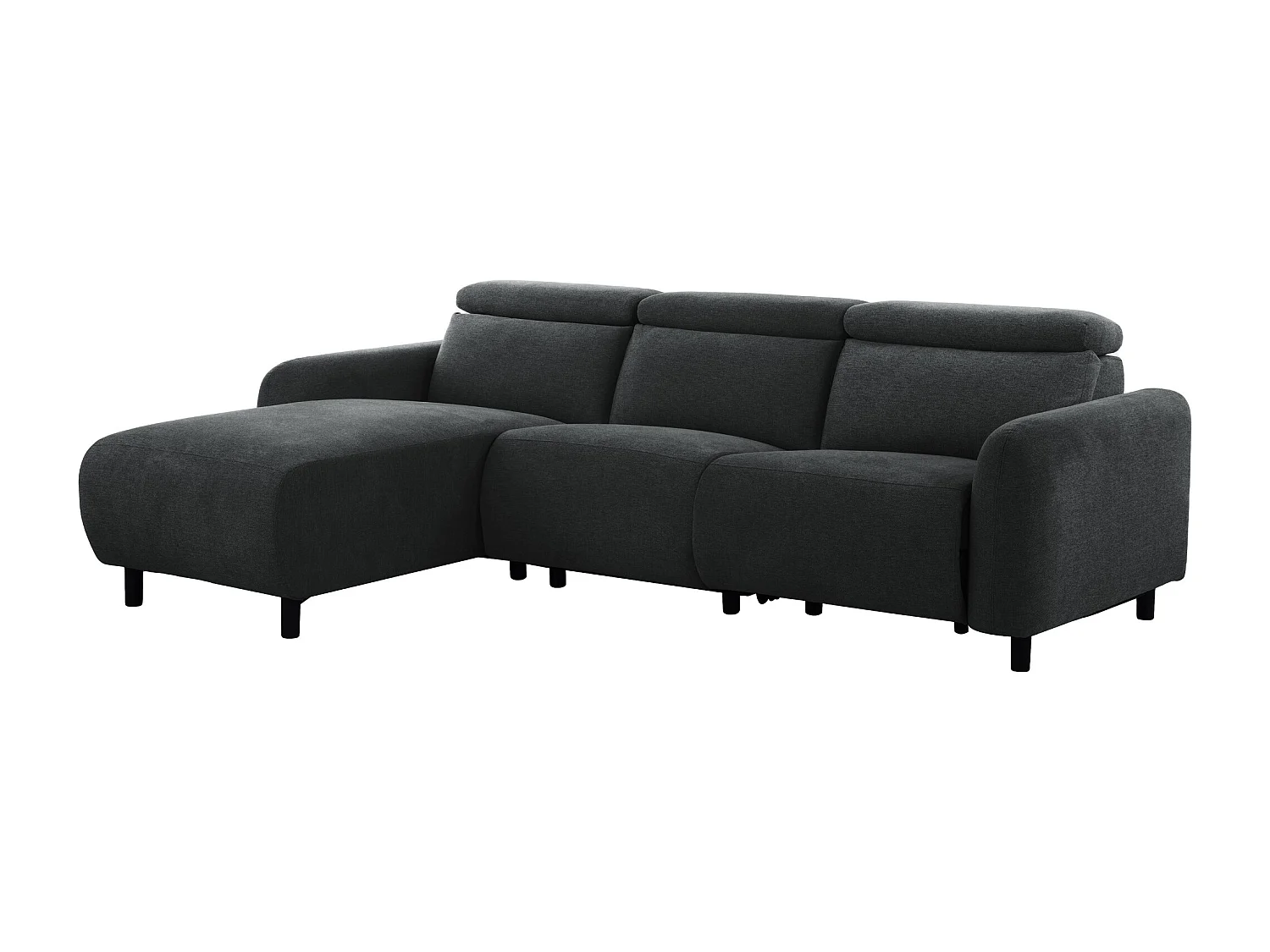 Skaane | Sofa 3 seater with chaise left & electric function in fabric anthracit