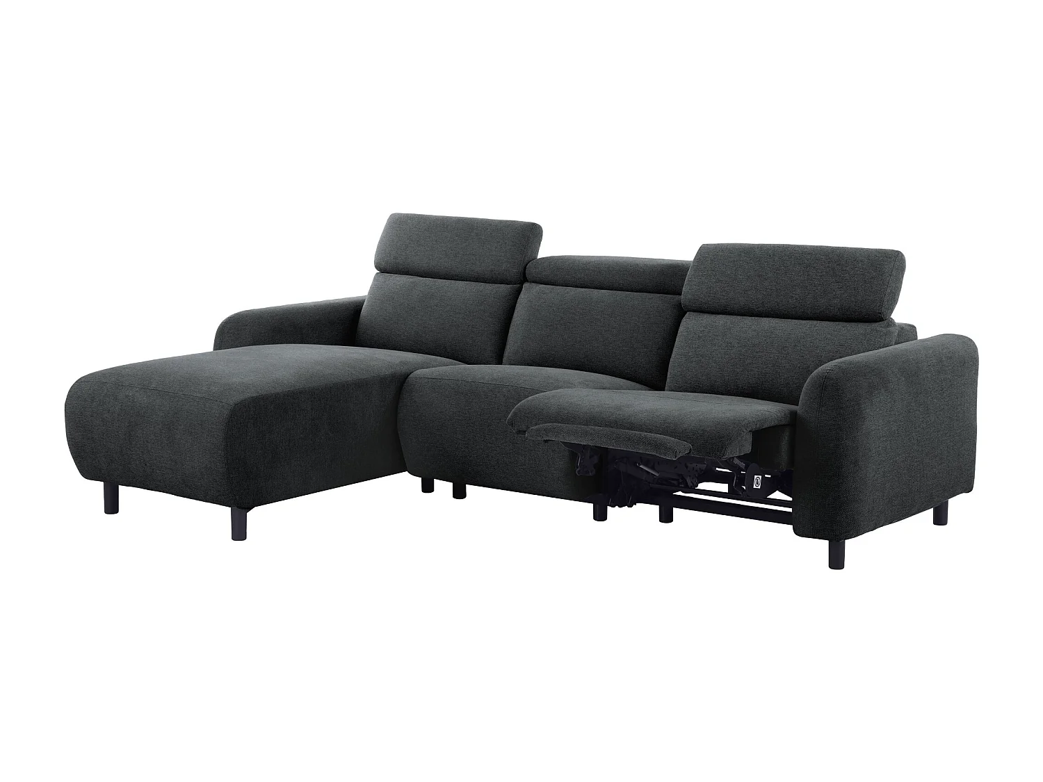 Skaane | Sofa 3 seater with chaise left & electric function in fabric anthracit