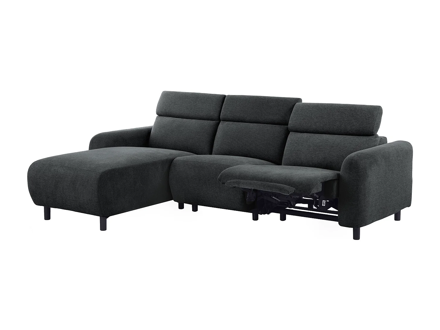 Skaane | Sofa 3 seater with chaise left & electric function in fabric anthracit
