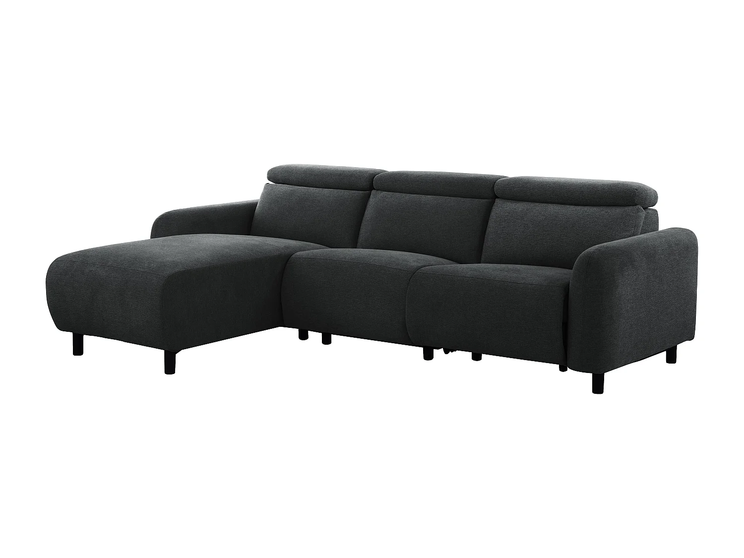 Skaane | Sofa 3 seater with chaise left & electric function in fabric anthracit