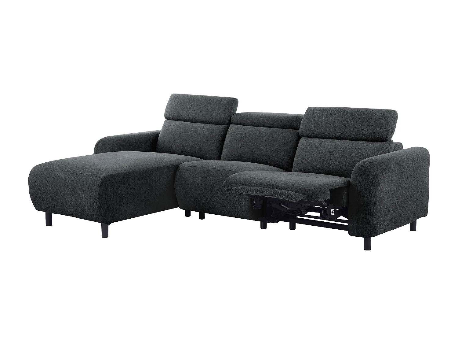 Skaane | Sofa 3 seater with chaise left & electric function in fabric anthracit