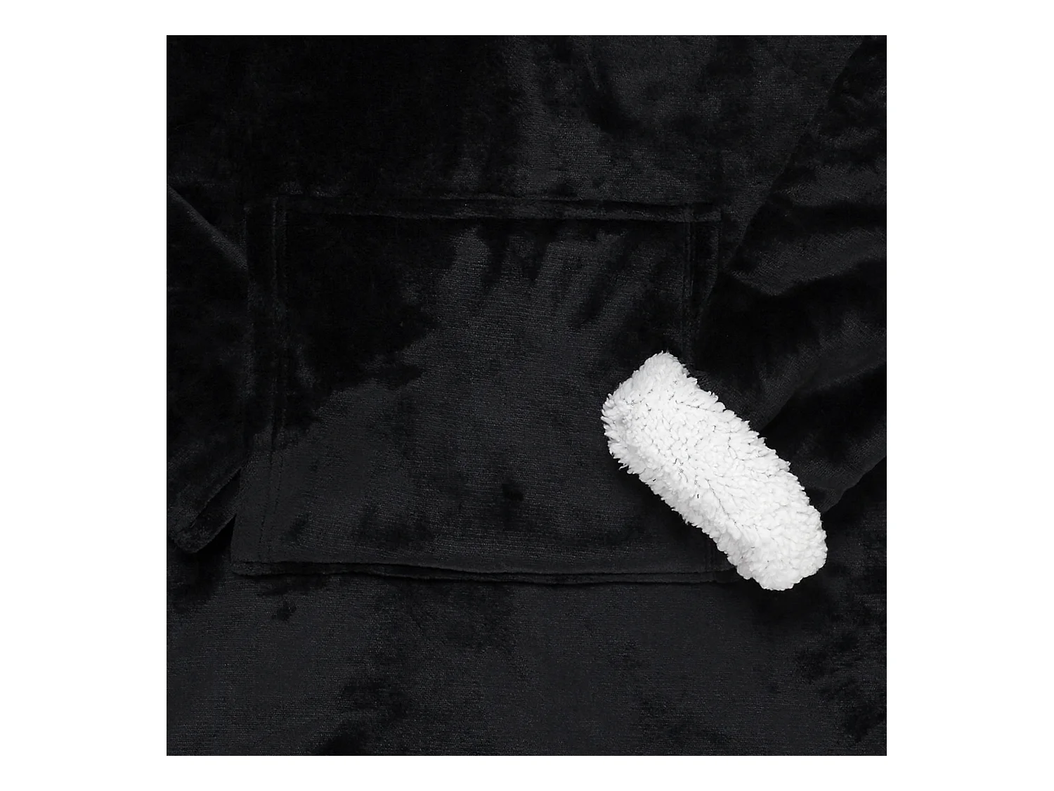 Sweat A Capuche Interieur Sherpa Noir Noir