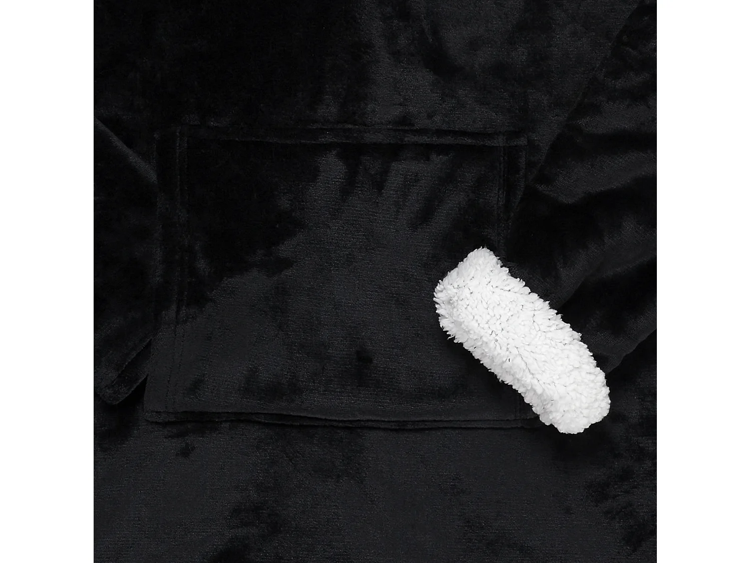 Sweat A Capuche Interieur Sherpa Noir Noir