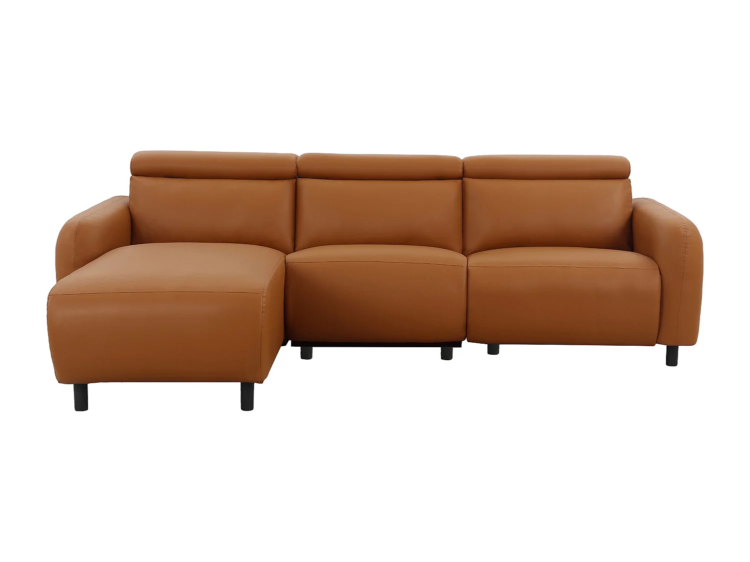 Skaane | Sofa 3 seater with chaise left & electric function in PU cognac