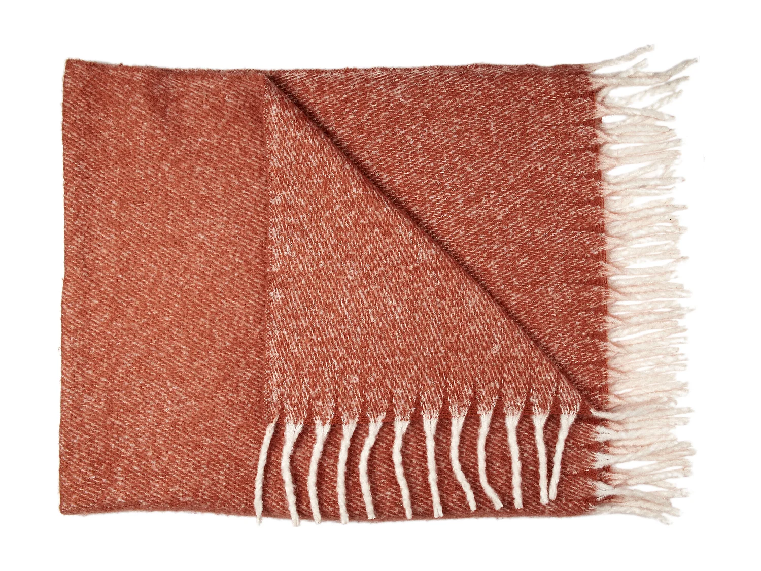 Plaid Terracotta A Franges 120x150cm Orange