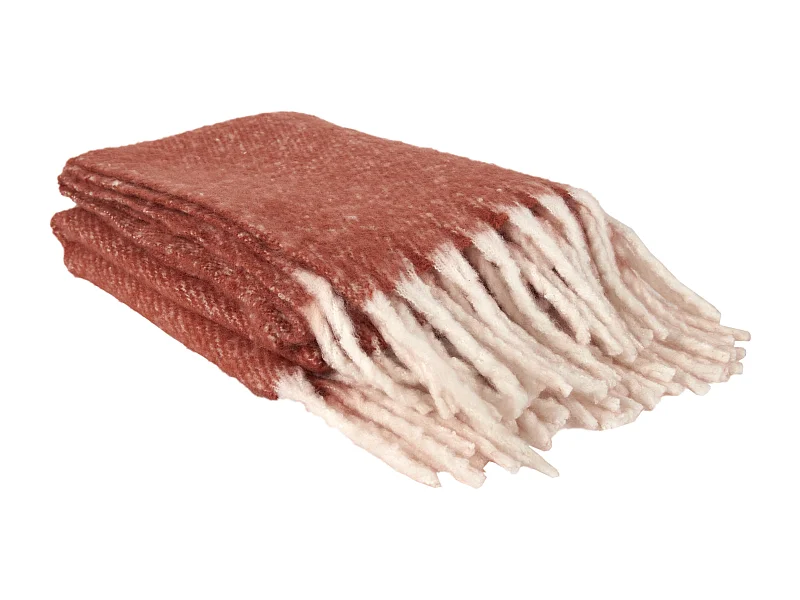 Plaid Terracotta A Franges 120x150cm Orange