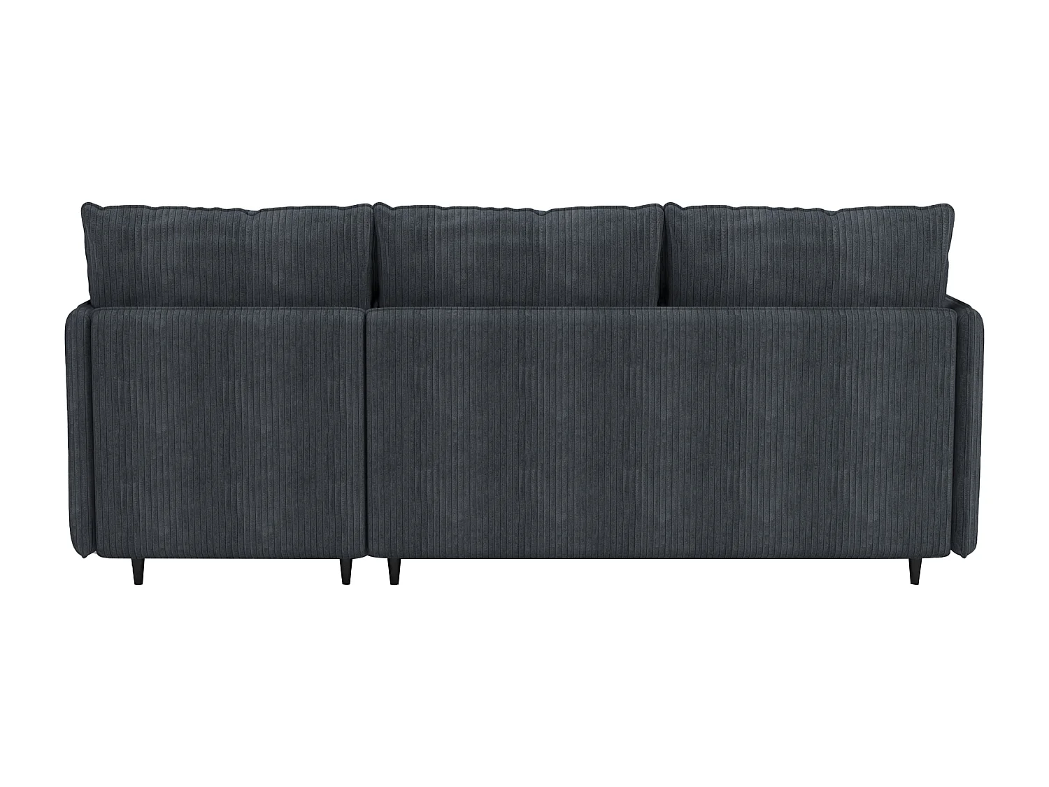 Canapé 3 places avec rangement/méridienne réversible en tissu anthracite