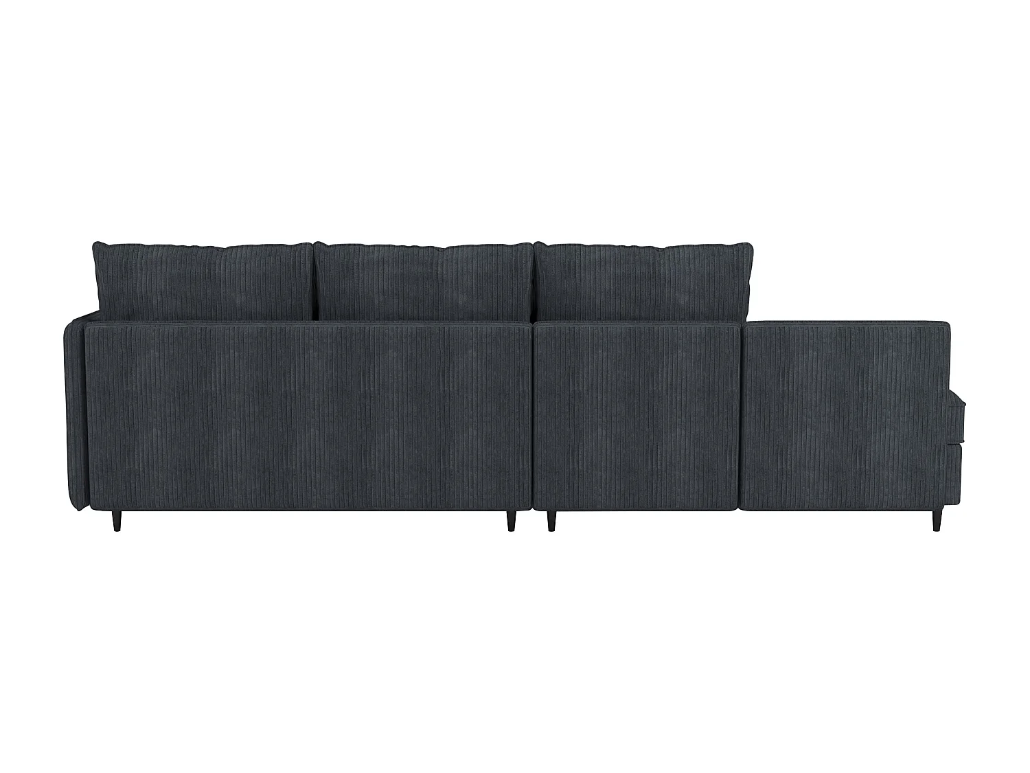 Canapé 3 places avec rangement/méridienne réversible en tissu anthracite
