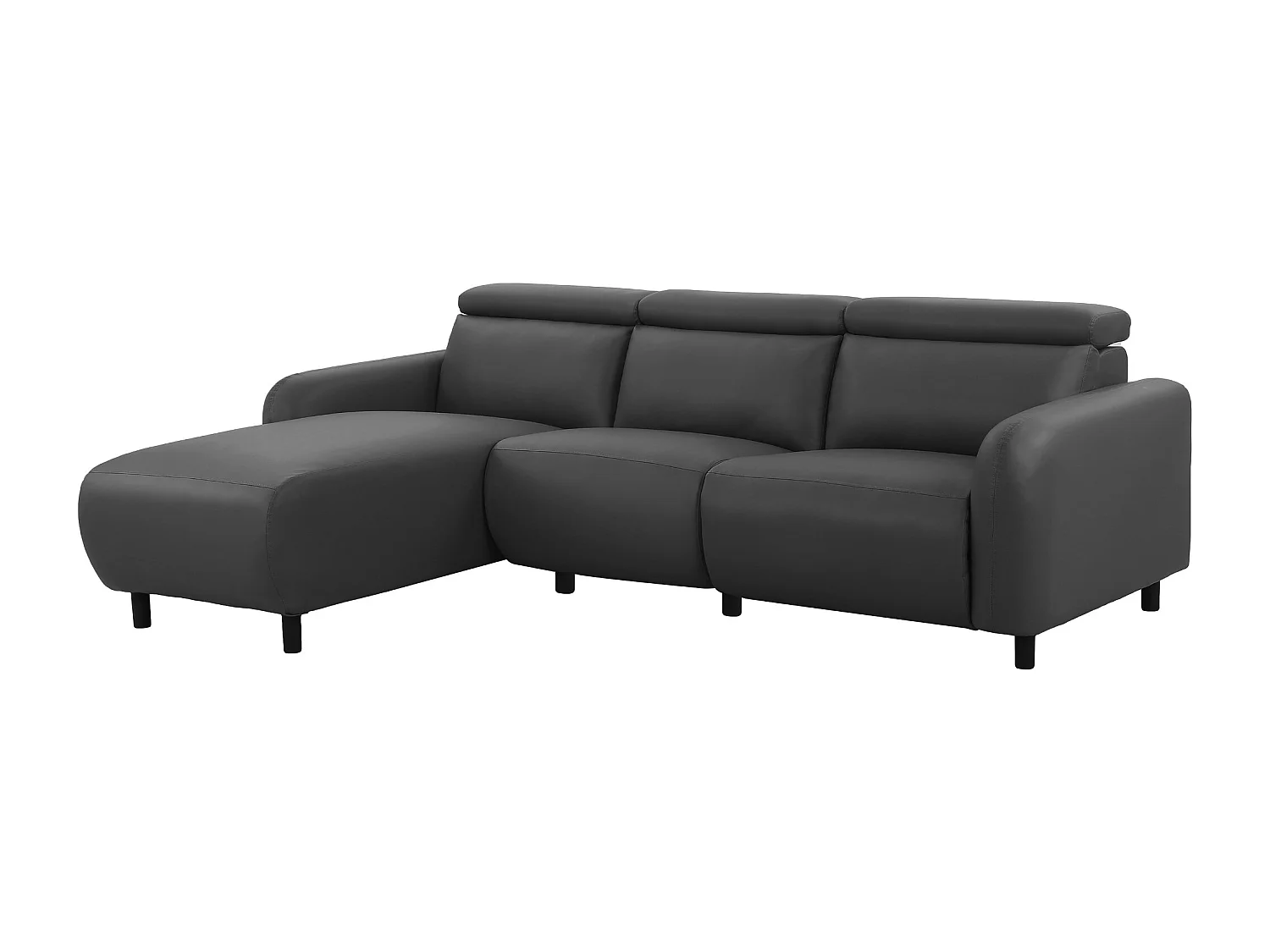 Skaane | Sofa 3 seater with chaise left & electric function in PU grey