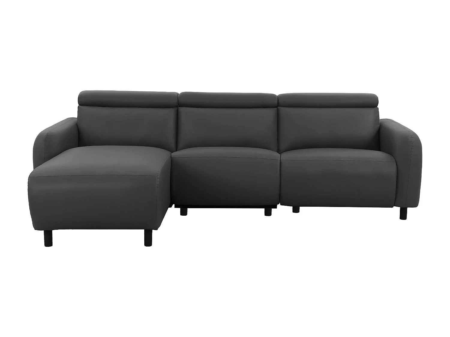 Skaane | Sofa 3 seater with chaise left & electric function in PU grey