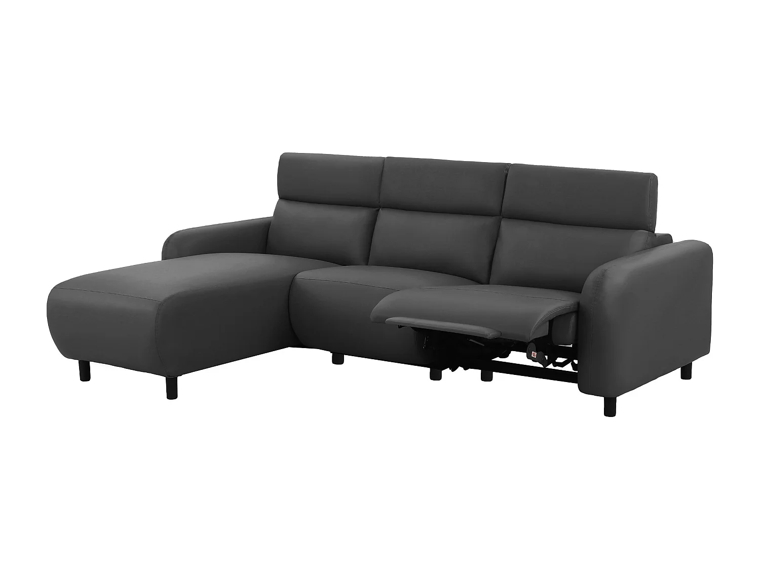 Skaane | Sofa 3 seater with chaise left & electric function in PU grey