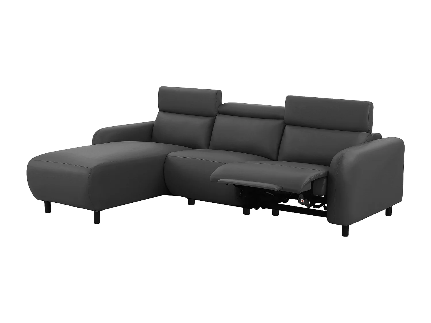 Skaane | Sofa 3 seater with chaise left & electric function in PU grey