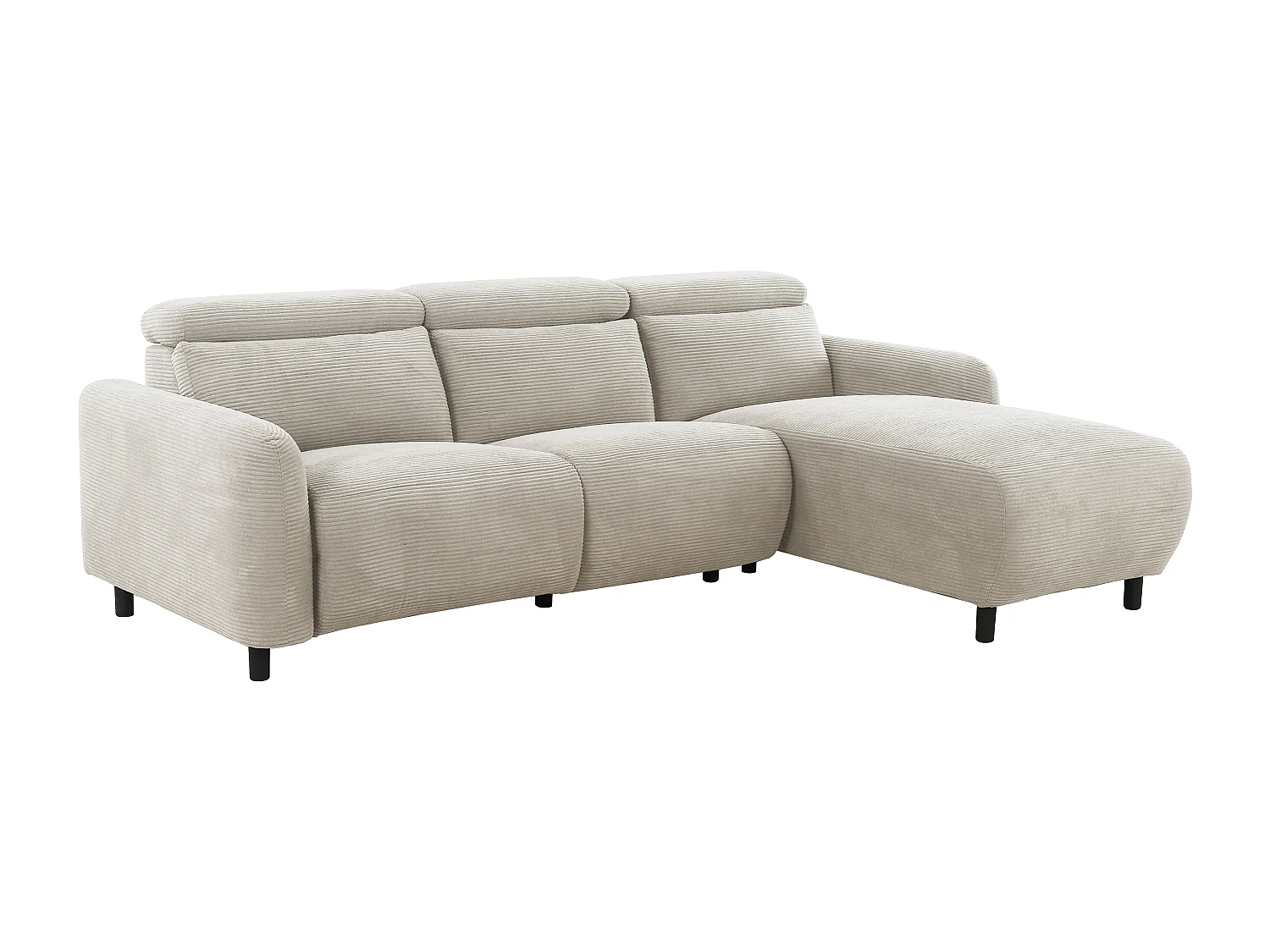 Skaane | Sofa 3 seater with chaise right & electric function in corduroy cream