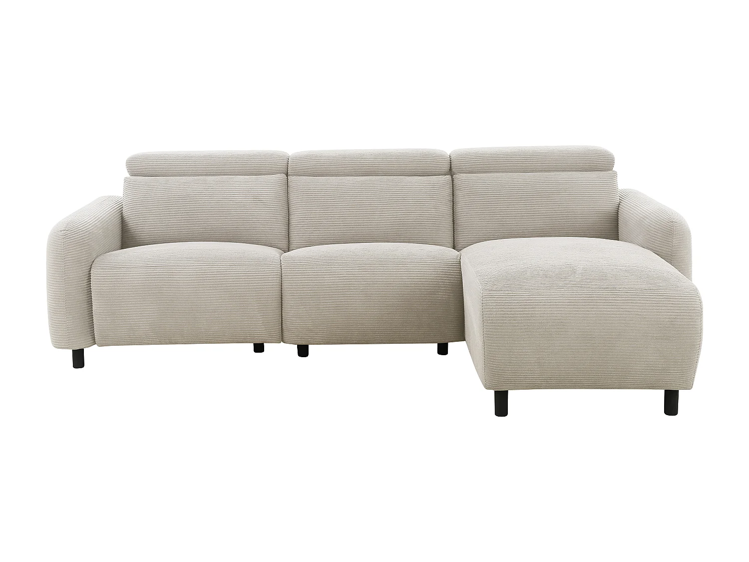 Skaane | Sofa 3 seater with chaise right & electric function in corduroy cream