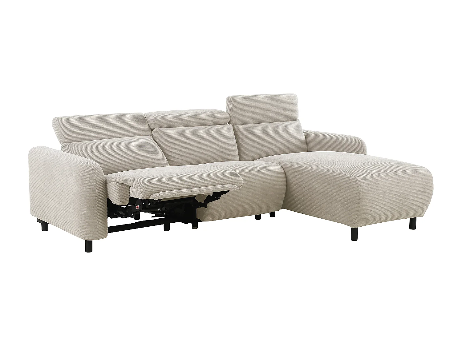 Skaane | Sofa 3 seater with chaise right & electric function in corduroy cream