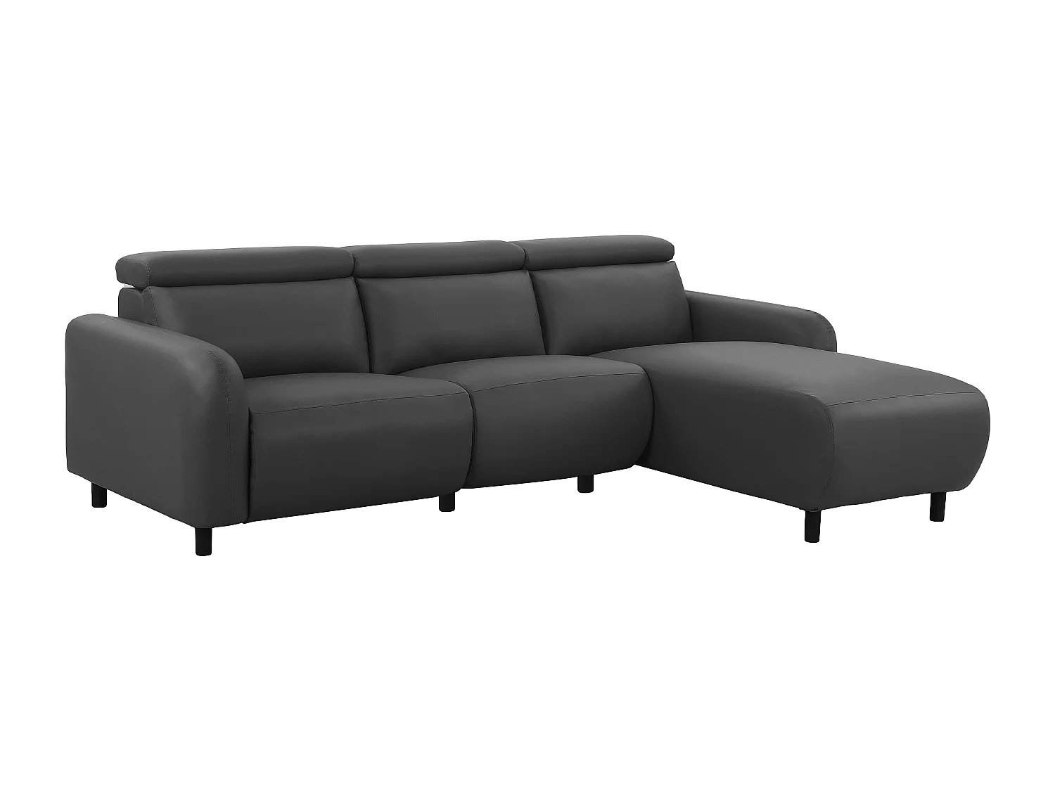 Skaane | Sofa 3 seater with chaise right & electric function in PU grey