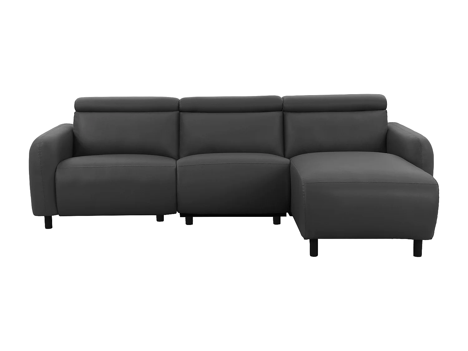 Skaane | Sofa 3 seater with chaise right & electric function in PU grey