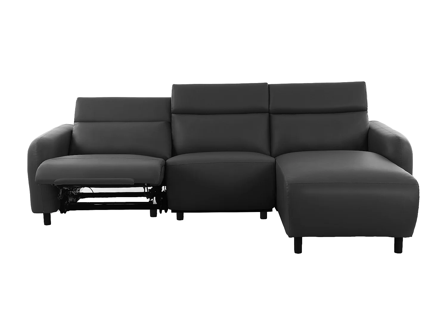 Skaane | Sofa 3 seater with chaise right & electric function in PU grey