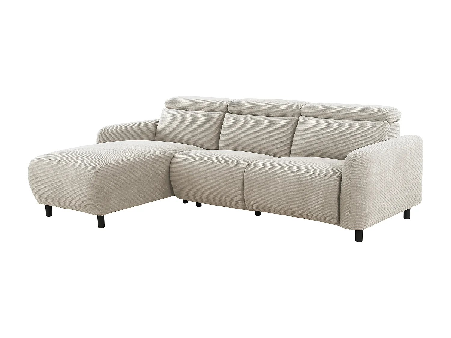 Skaane | Sofa 3 seater with chaise left & electric function in corduroy cream