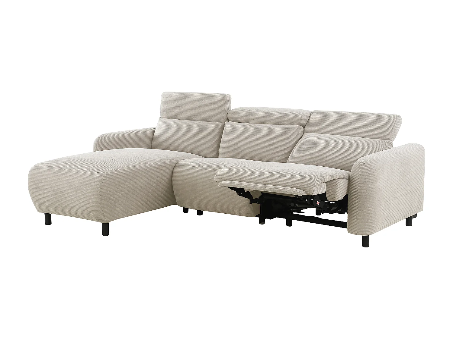 Skaane | Sofa 3 seater with chaise left & electric function in corduroy cream