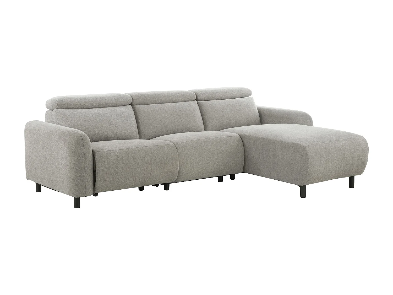 Skaane | Sofa 3 seater with chaise right & electric function in fabric lightgrey
