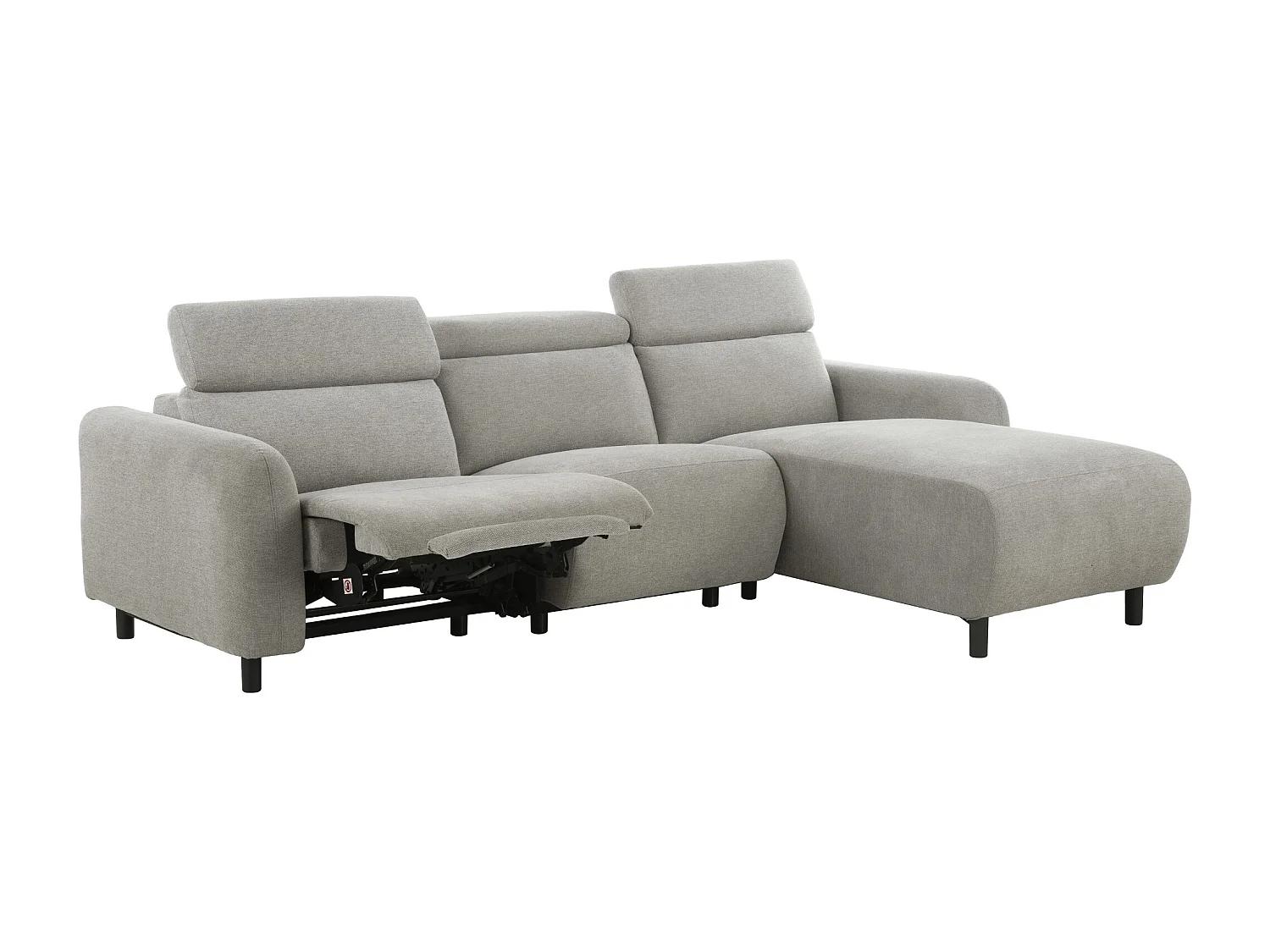 Skaane | Sofa 3 seater with chaise right & electric function in fabric lightgrey