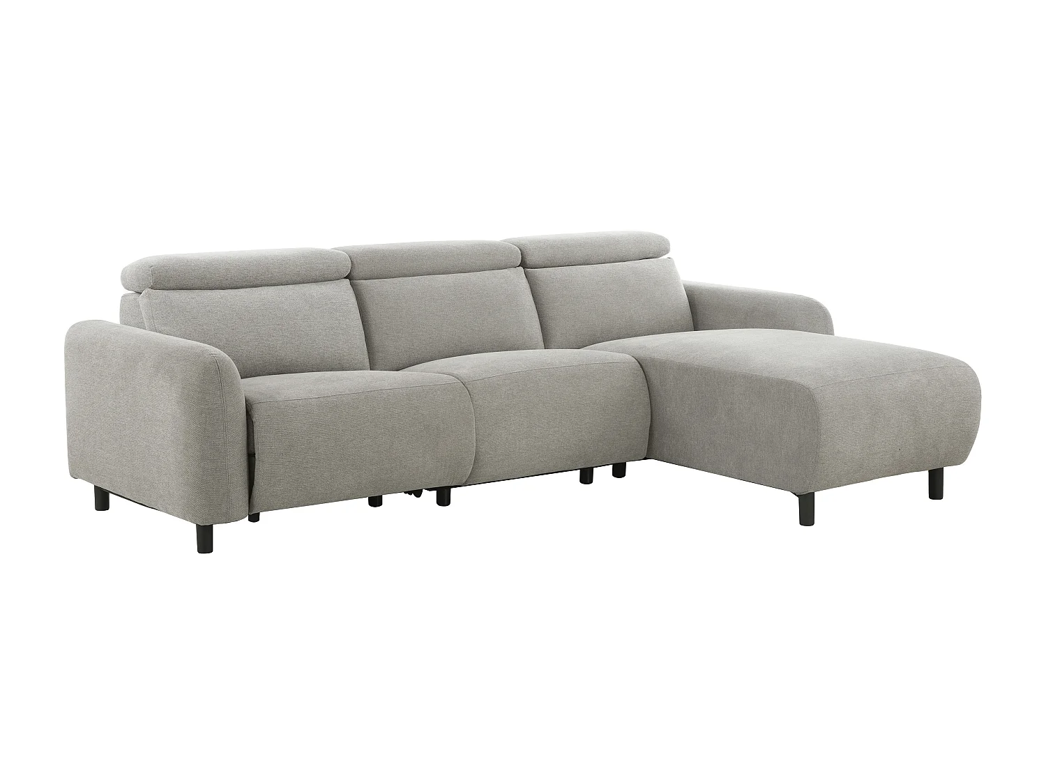Skaane | Sofa 3 seater with chaise right & electric function in fabric lightgrey