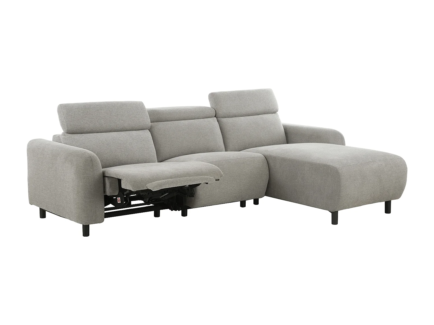 Skaane | Sofa 3 seater with chaise right & electric function in fabric lightgrey