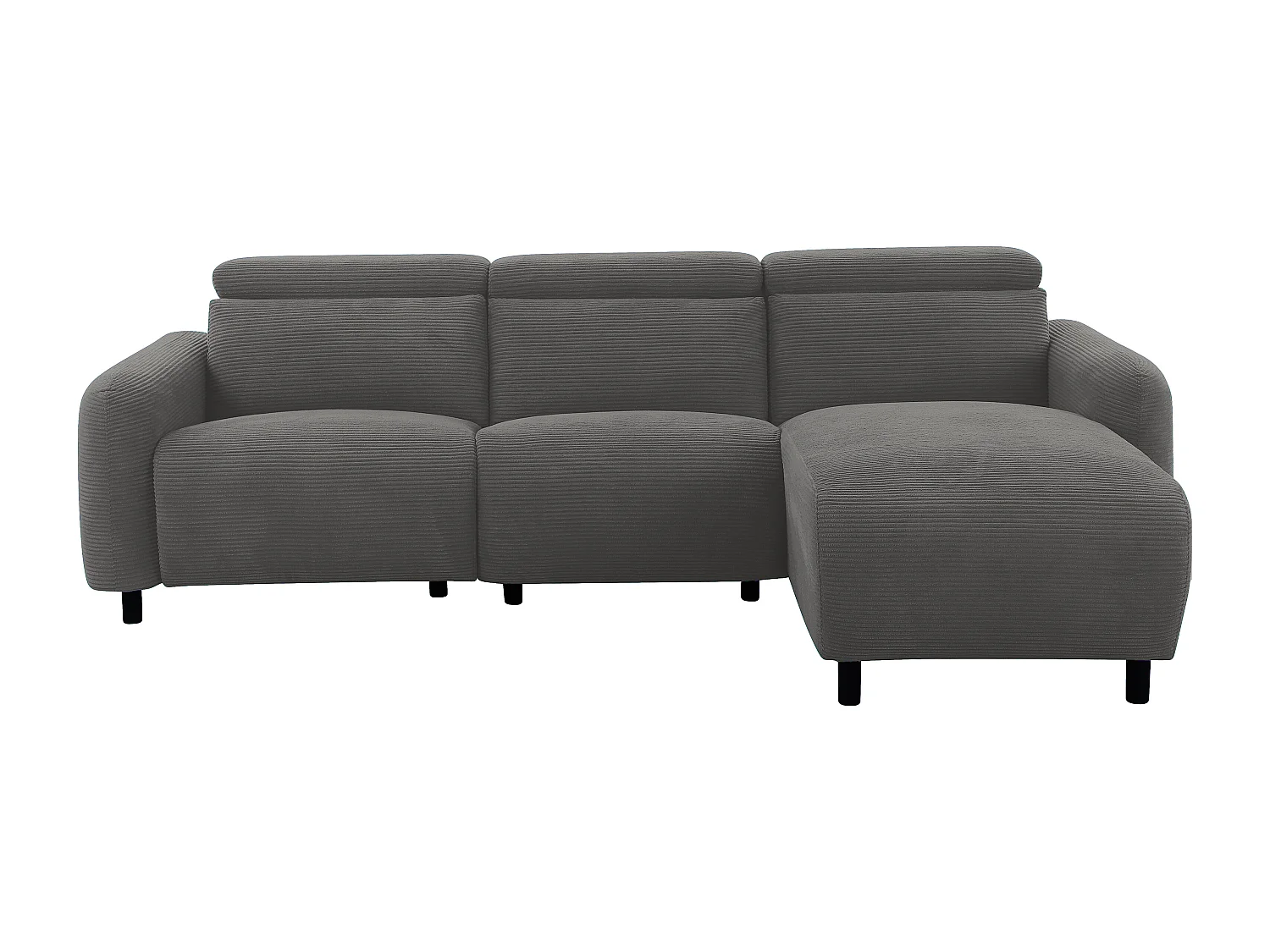 Skaane | Sofa 3 seater with chaise right & electric function in corduroy anthracite