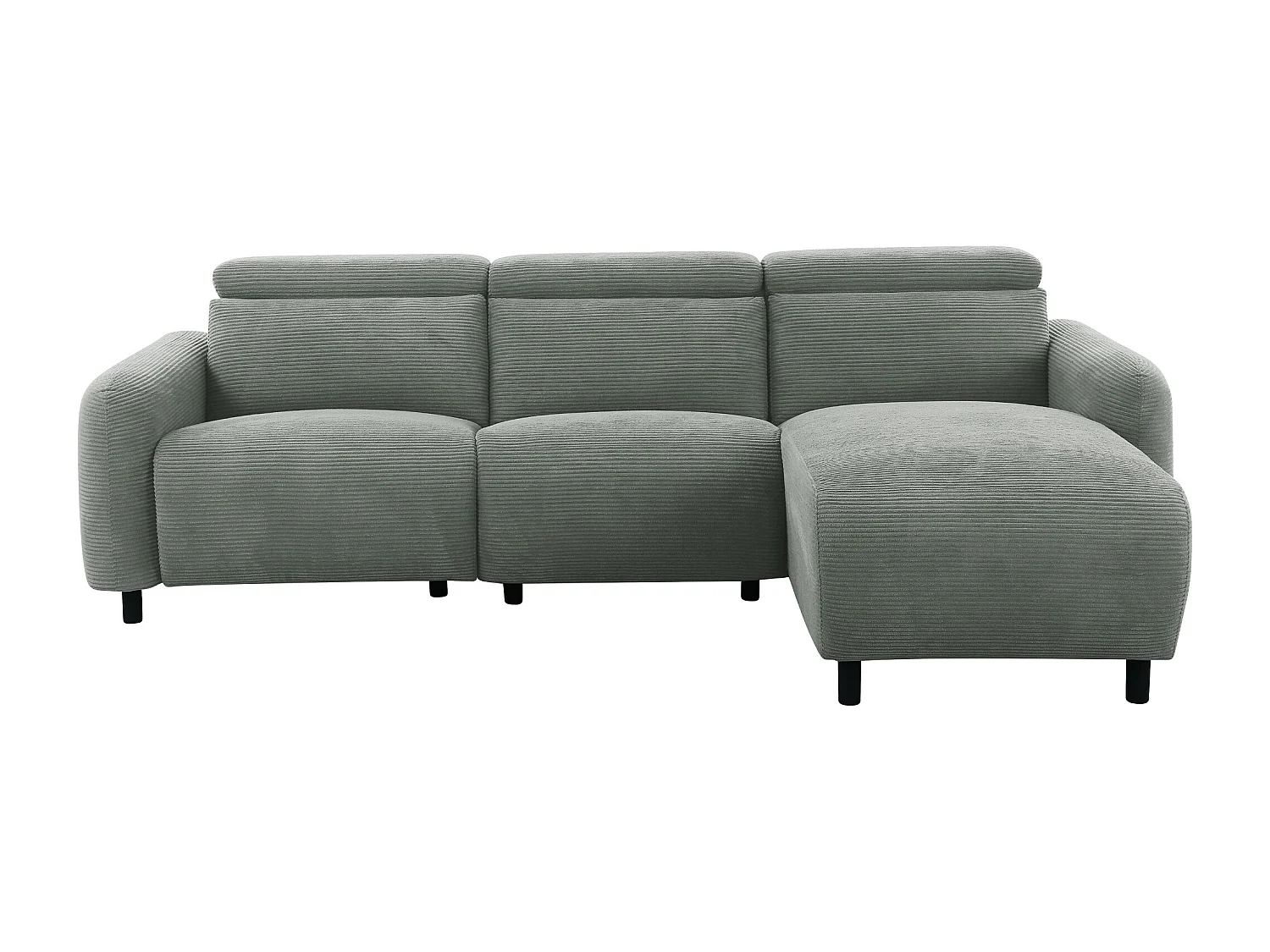 Skaane | Sofa 3 seater with chaise right & electric function in corduroy grey