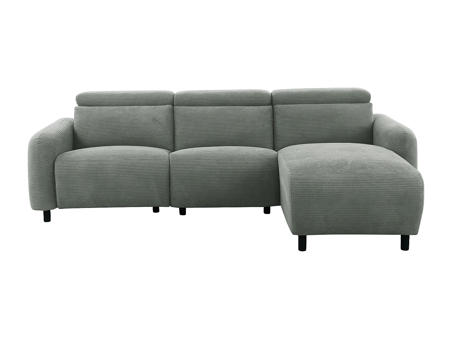 Skaane | Sofa 3 seater with chaise right & electric function in corduroy grey
