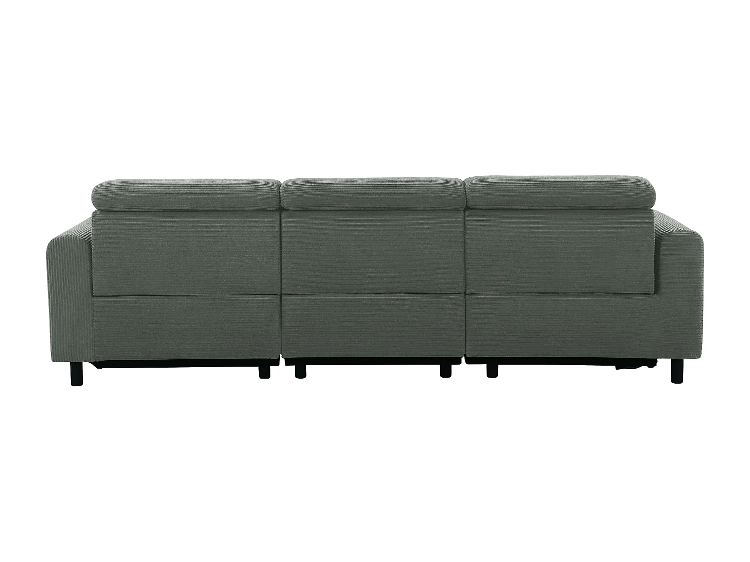 Skaane | Sofa 3 seater with chaise right & electric function in corduroy grey