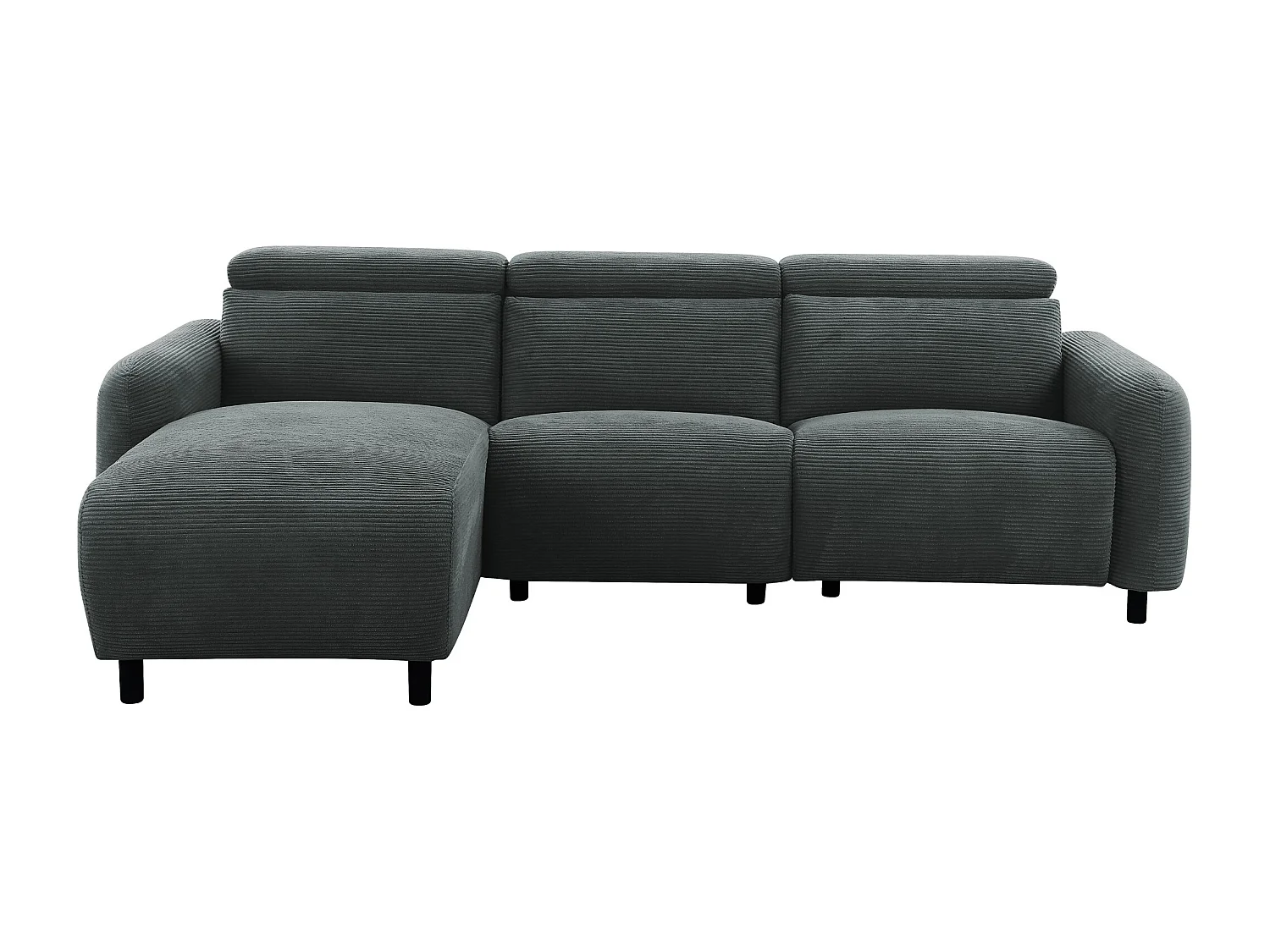 Skaane | Sofa 3 seater with chaise left & electric function in corduroy anthracite
