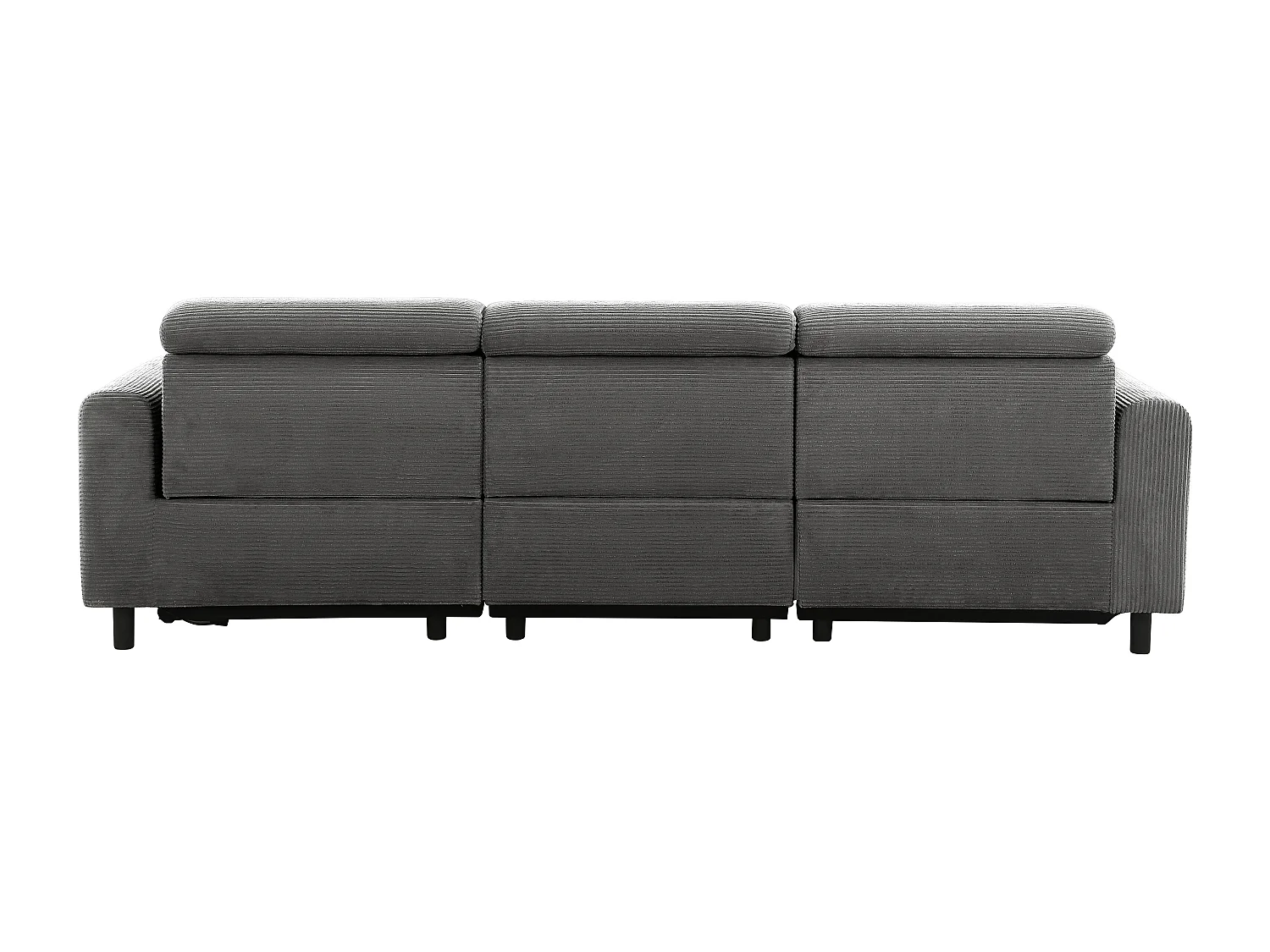Skaane | Sofa 3 seater with chaise left & electric function in corduroy anthracite