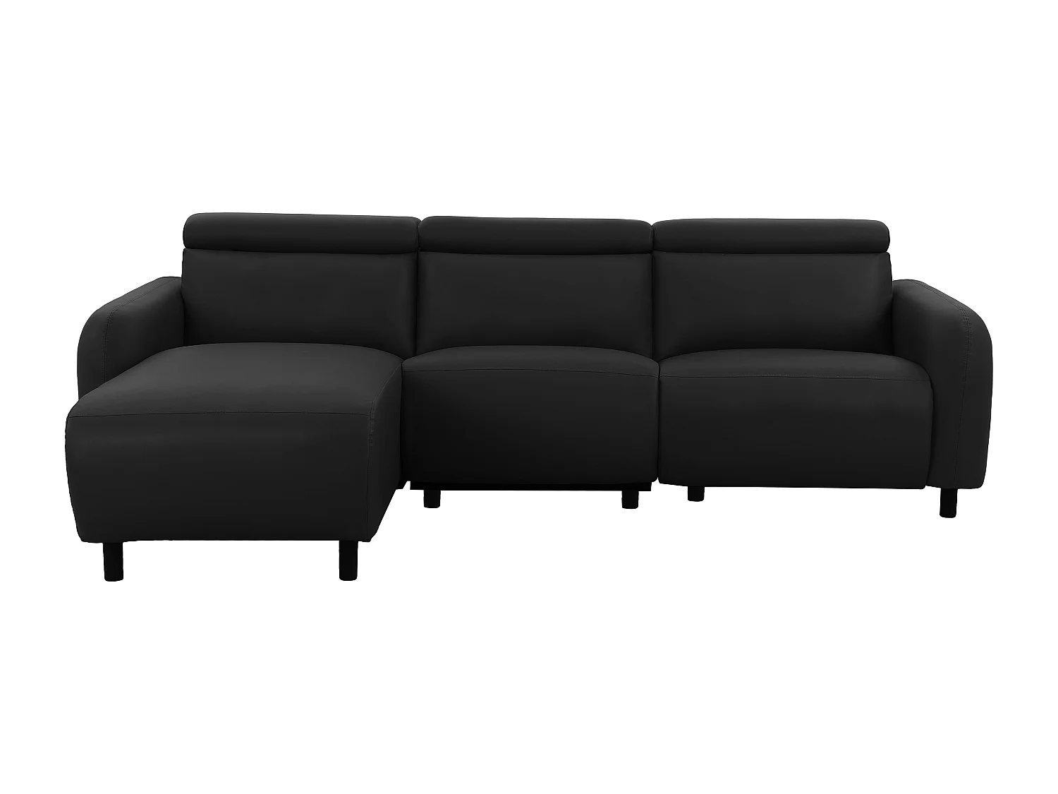 Skaane | Sofa 3 seater with chaise left & electric function in PU black