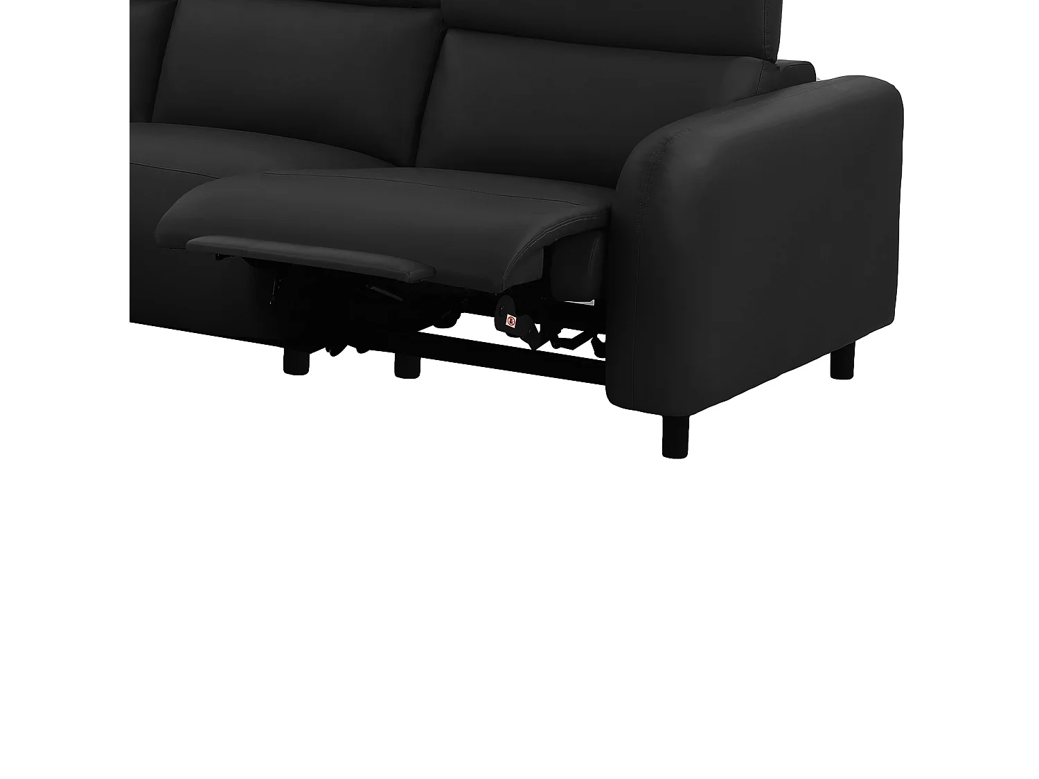 Skaane | Sofa 3 seater with chaise left & electric function in PU black