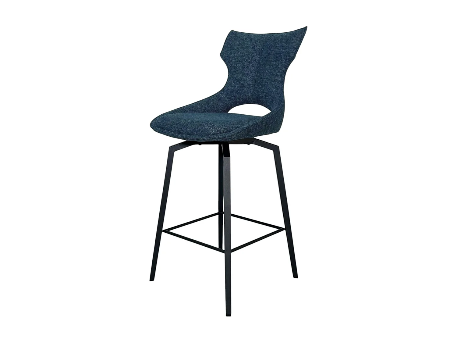 Chaise de bar pivotante tissu bleu (lot de 2) LOMBARDIE