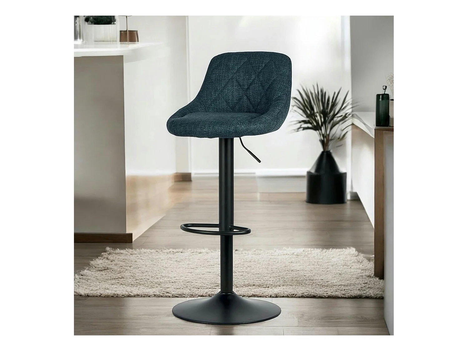 Chaise de hauteur réglable tissu bleu (lot de 2) MALMOE