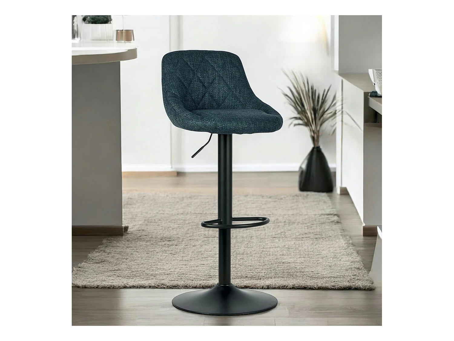 Chaise de hauteur réglable tissu bleu (lot de 2) MALMOE