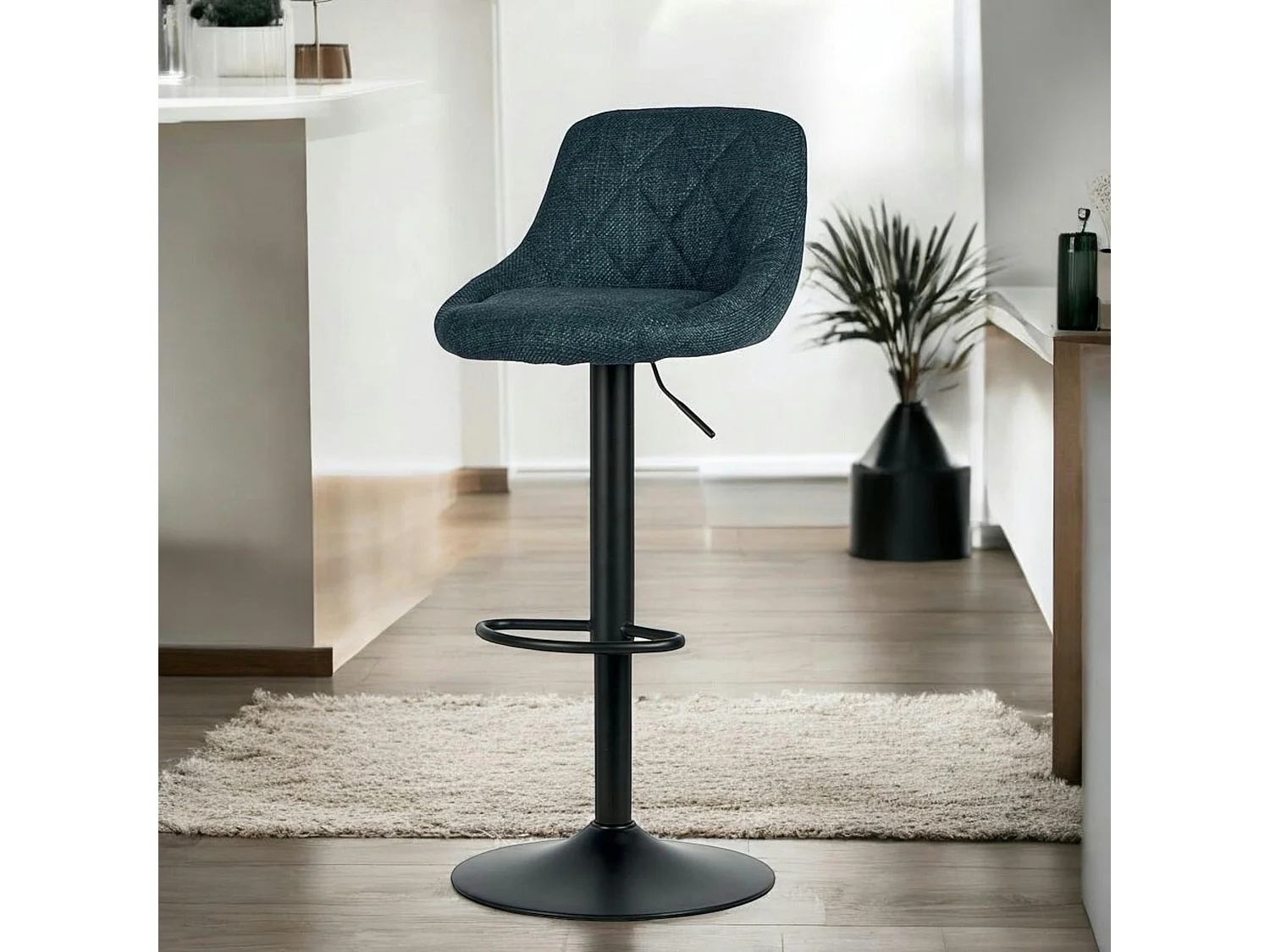 Chaise de hauteur réglable tissu bleu (lot de 2) MALMOE