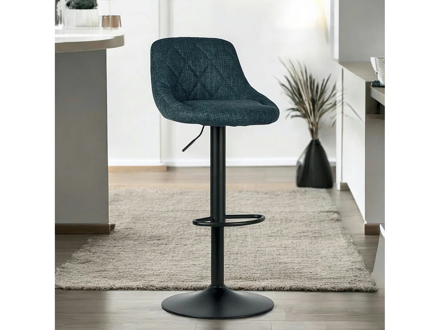 Chaise de hauteur réglable tissu bleu (lot de 2) MALMOE