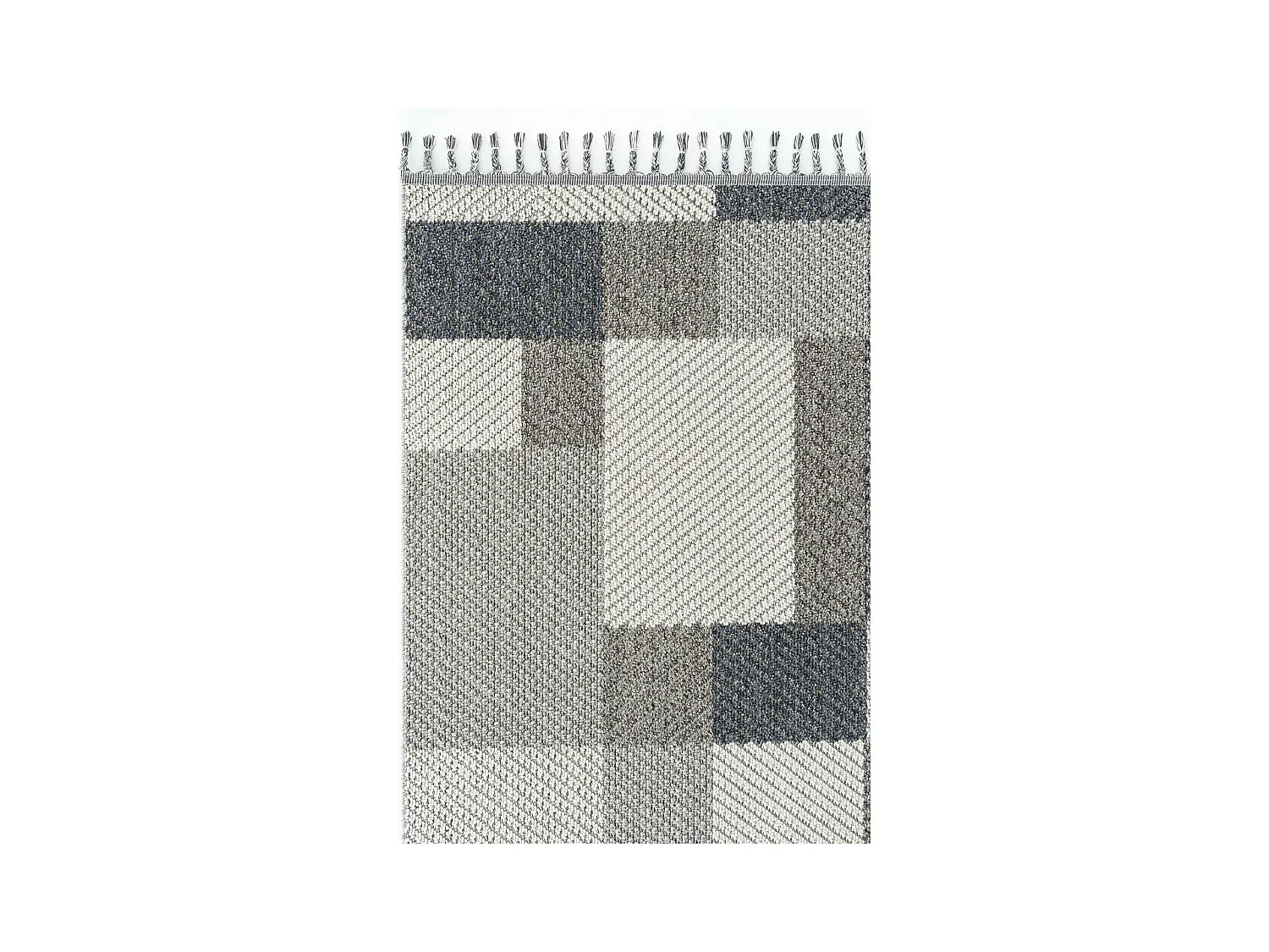 Tapis de salon gris et bleu – motifs carrés, 120x180 cm ISTANBUL