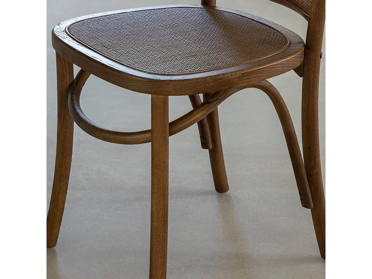 Chaise en bois d'orme et cannage Luzian (lot de 2)