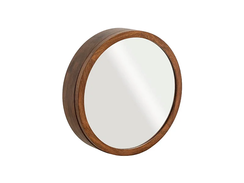 Espejo con estantes en madera de mango oscuro Remick