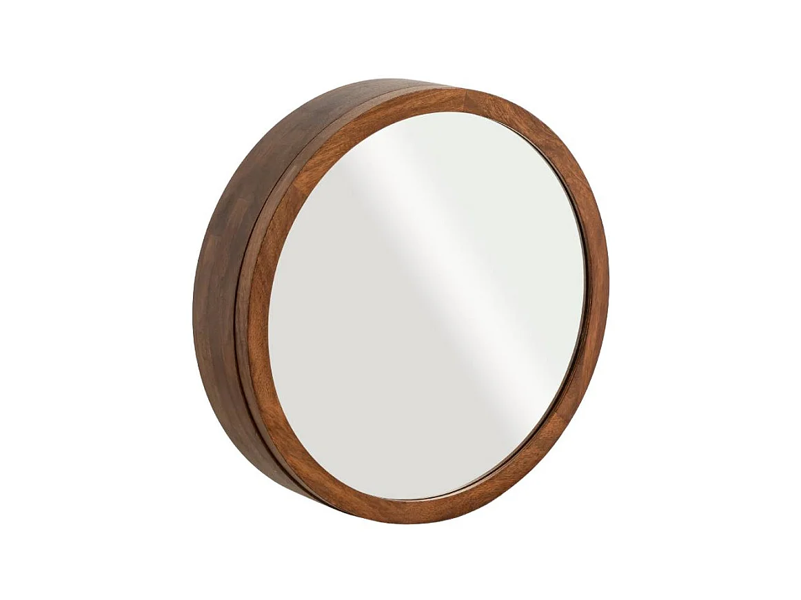 Espejo con estantes en madera de mango oscuro Remick