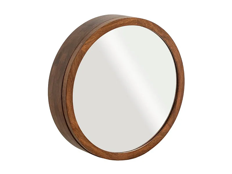 Espejo con estantes en madera de mango oscuro Remick