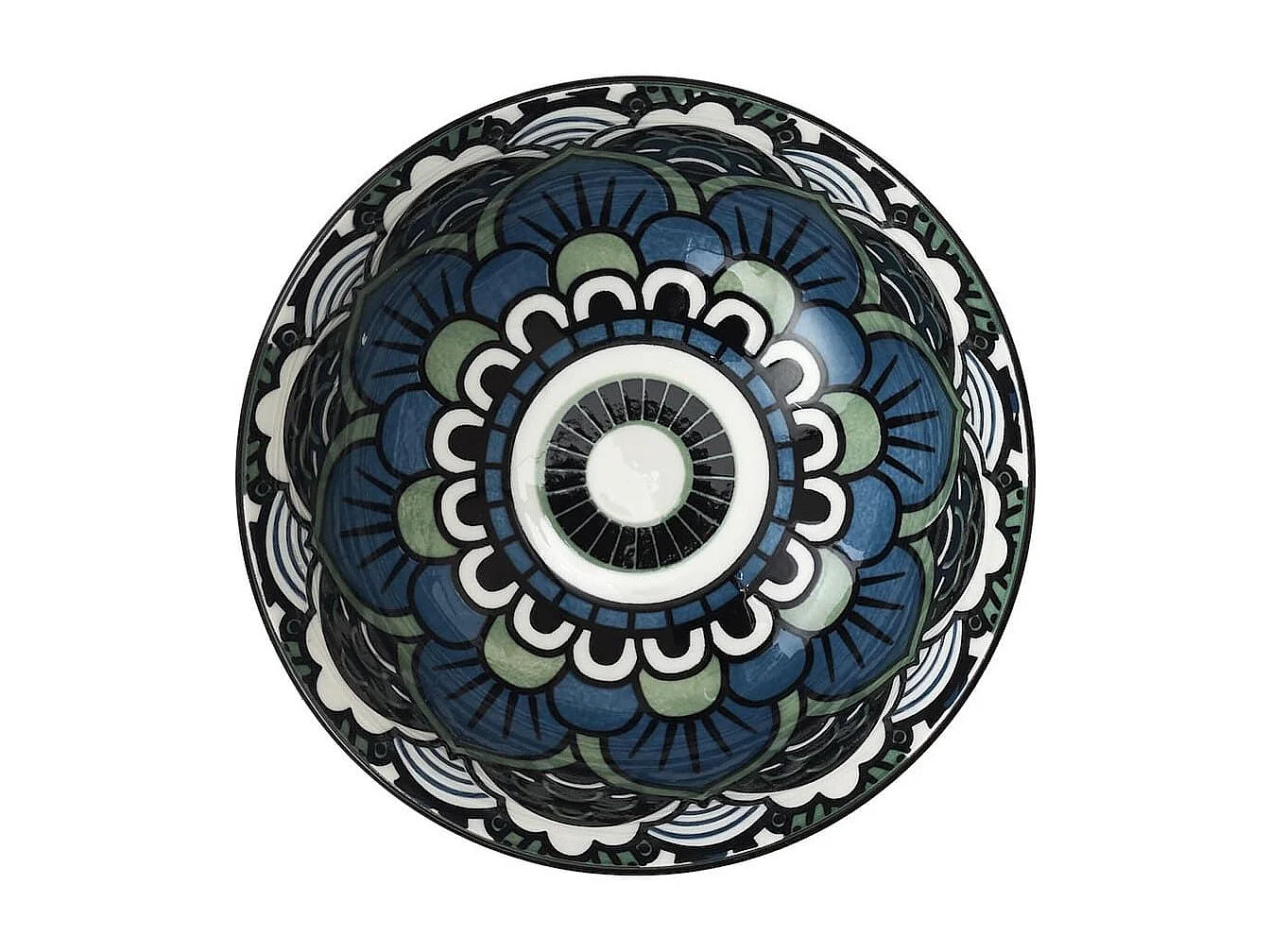 Set de 6 bols en porcelaine bleu mandala (Ø12cm) - MANDALA