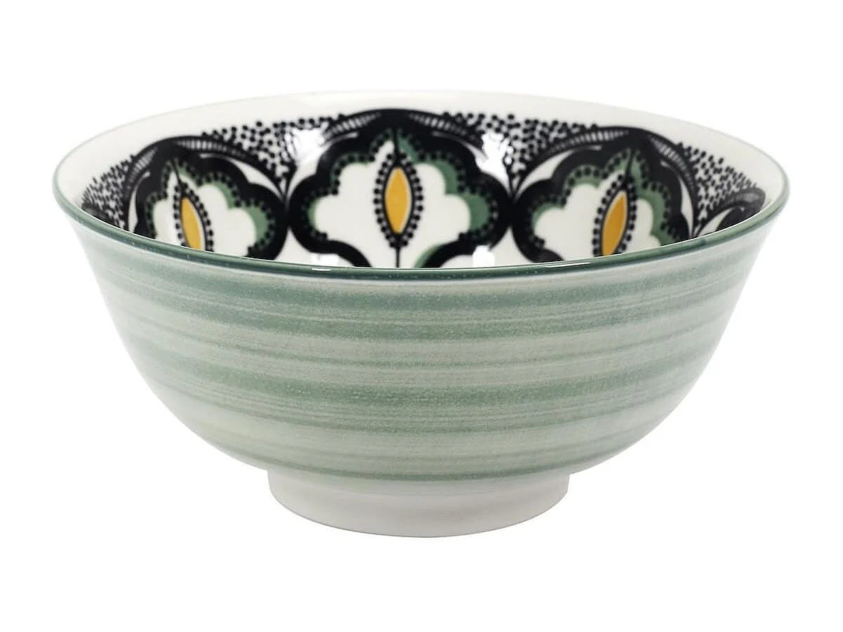 Set de 6 bols en porcelaine vert mandala (Ø15cm) - MANDALA