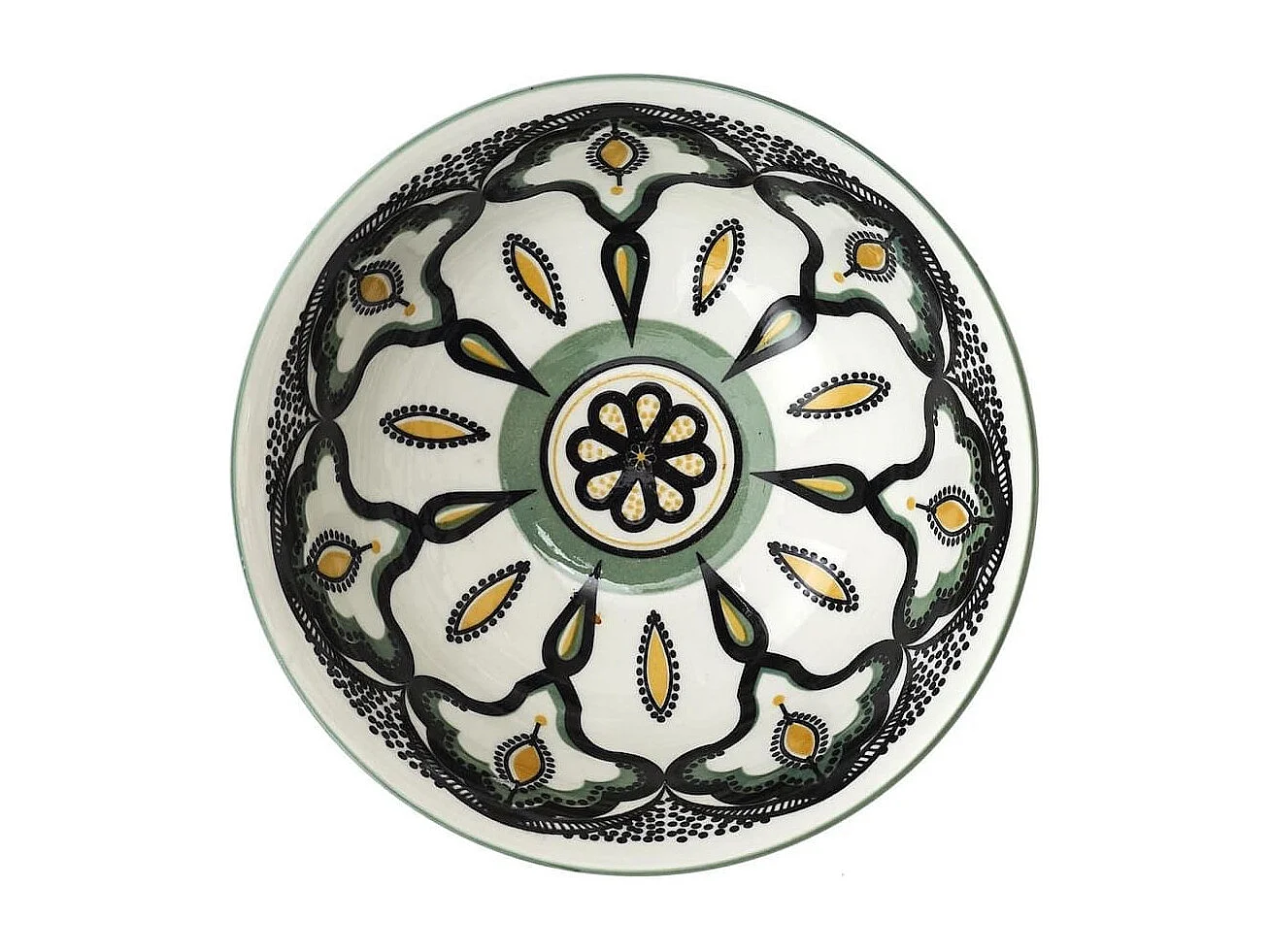Set de 6 bols en porcelaine vert mandala (Ø15cm) - MANDALA