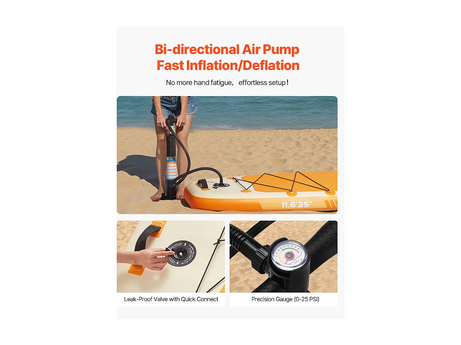 Paddle Gonflable SucceBuy, 353,6 cm, Planche à Pagaie Debout Sup, Ultra-Légère, avec Accessoires de Pompe, Sac à Dos, Pont Antidérapant pour Jeunes et Adultes